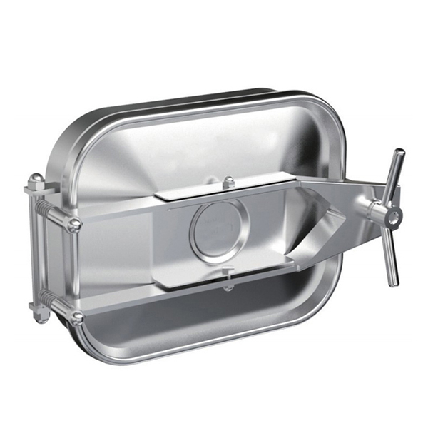 Bocas de acceso rectangulares de acero inoxidable 304 de 8 mm de espesor con un brazo que se cruza