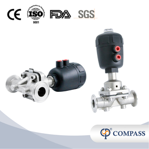 1/2 pulgada 12.7 mm de acero inoxidable higiénico sanitario de alta calidad SS316L SNUMADE SMS Diafragma recto Vavle con pequeño plástico neumático