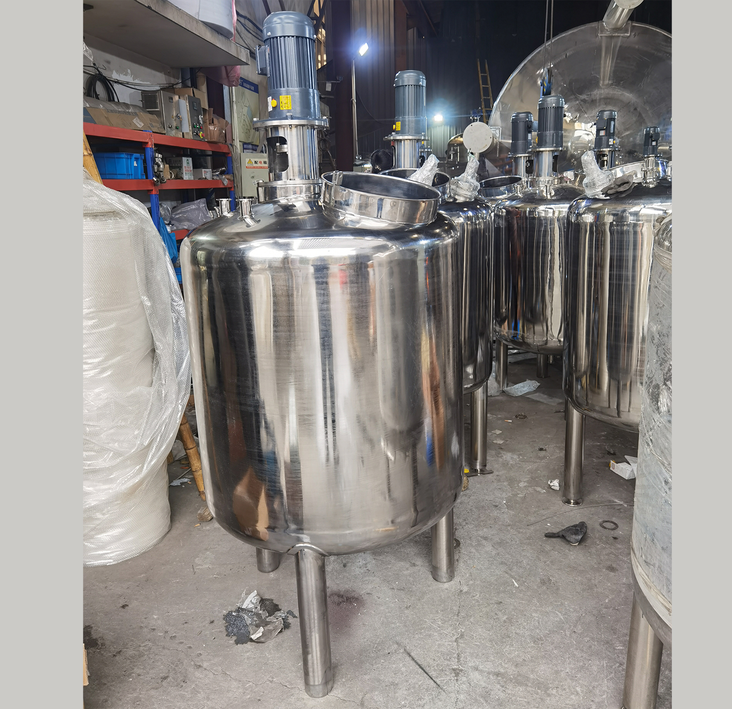 Tanque de emulsificación de alto cizallamiento de una sola capa de acero inoxidable SS316L de 500L con buena calidad 