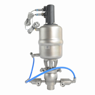 FH02 Válvula a prueba de mezclas sanitaria a prueba de mezclas con cabezal de Control inteligente, doble sello, dos vías, limpieza exterior 