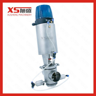 Válvula Mixproof de grado alimenticio de acero inoxidable con cabezal de control