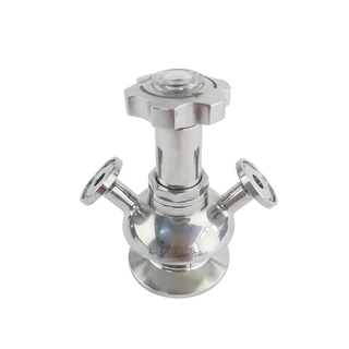 Válvula de muestreo de férula aséptica manual de acero inoxidable sanitario