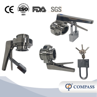 2 pulgadas de 51 mm higiénico acero inoxidable de acero inoxidable Grado SS304 Válvula de mariposa tri -clamp manual de SMS con sello Viton