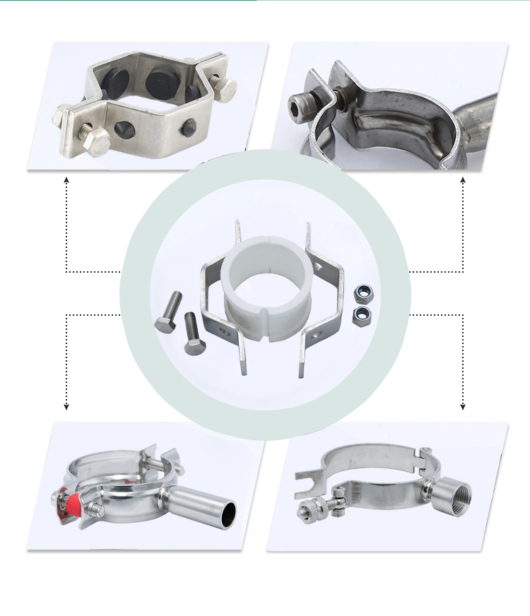 Tenedor de tubo de acero inoxidable sanitario