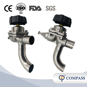 1-1/2 pulgadas × 1/2 pulgadas de alta calidad higiénica acero inoxidable SS316L SMS Tipo de codo de tres vías Vavle 