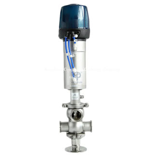 FH01 Saniatry SS304 SS316L Válvula neumática a prueba de mezclas de doble asiento con cabezal de control inteligente 