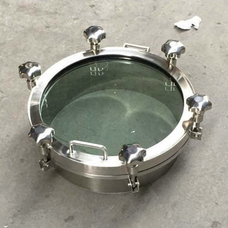 Manway redondo de presión de grado alimenticio D500mm con mirilla completa
