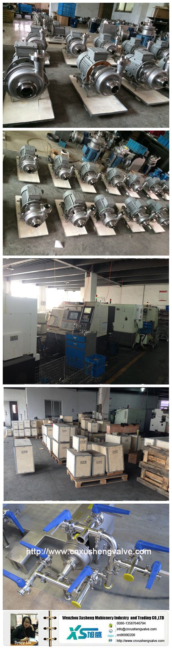 Bomba centr&iacute;fuga de leche sanitaria SS304 de acero inoxidable con impulsor abierto