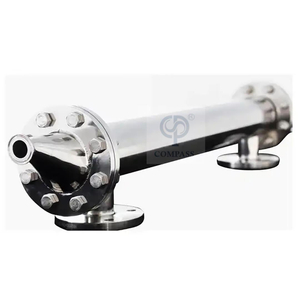 Intercambiador de calor de placa de carcasa tubular de tubo doble de acero inoxidable sanitario SS316L 