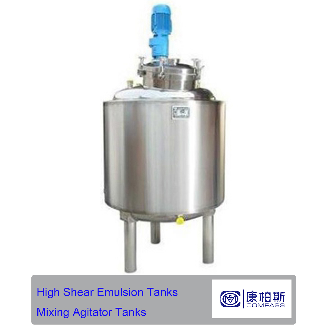 Tanque de emulsificación de alto cizallamiento de una sola capa de acero inoxidable SS316L de 500L con buena calidad 