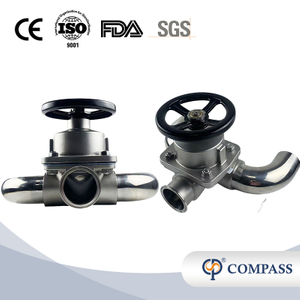 3 'SS316L Válvula de diafragma de soldadura de acero inoxidable de acero inoxidable