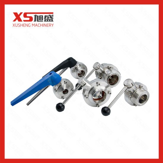 Válvulas de mariposa higiénicas sanitarias SS316L de acero inoxidable 101.6MM