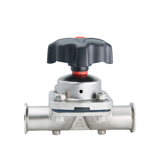 Válvula de diafragma manual de acero inoxidable sanitario 304 316L