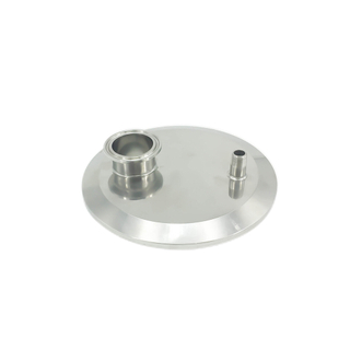 Tapa de extremo sólido sanitaria Tri Clamp con tubería roscada NPT