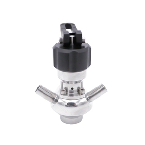 Válvula de muestra neumática y manual aséptica de acero inoxidable SS316 Dn15