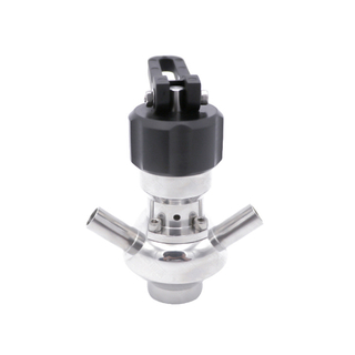 Válvula de muestra neumática y manual aséptica de acero inoxidable SS316 Dn15